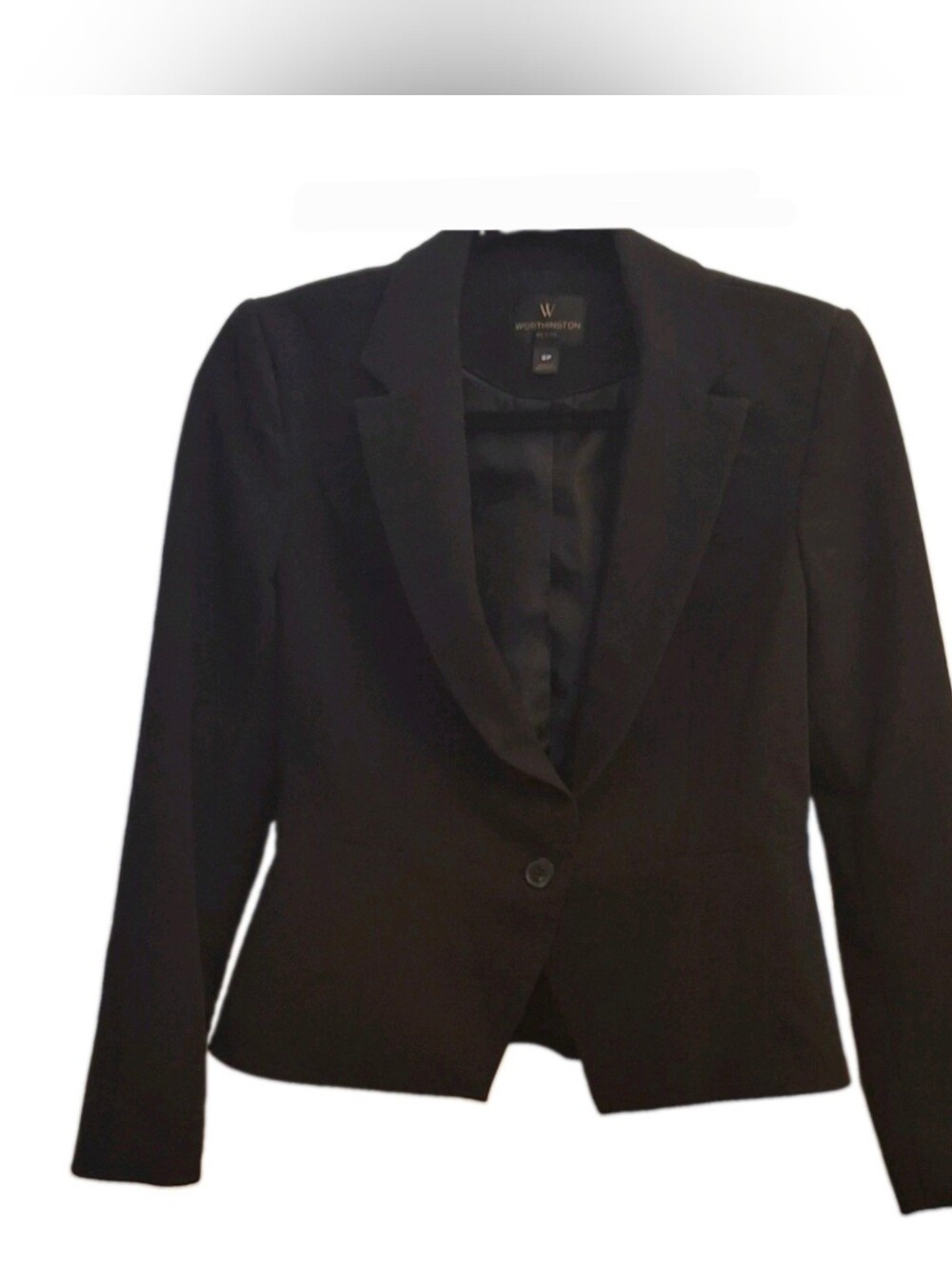 Worthington Petite Women's 6P Black Blazer Jacket Corpcore Boss Babe Classic EUC